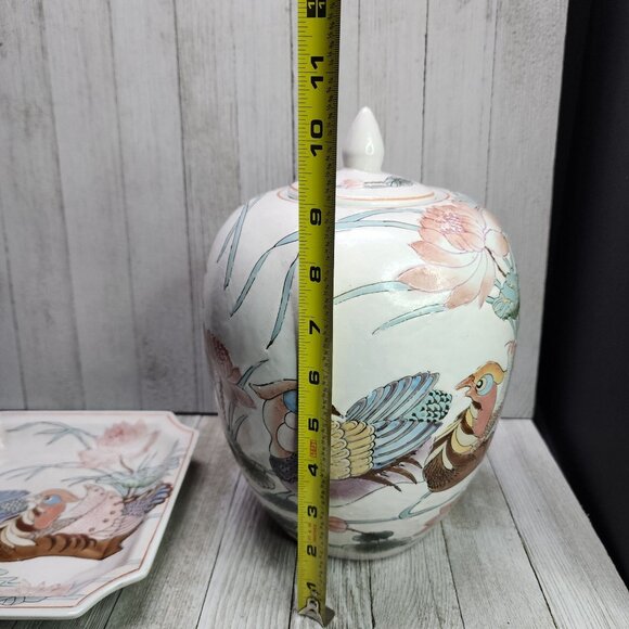 Vintage Chinese Dynasty by Heygill HFP Jar & Plate Painted Decorative Macau - Picture 8 of 12